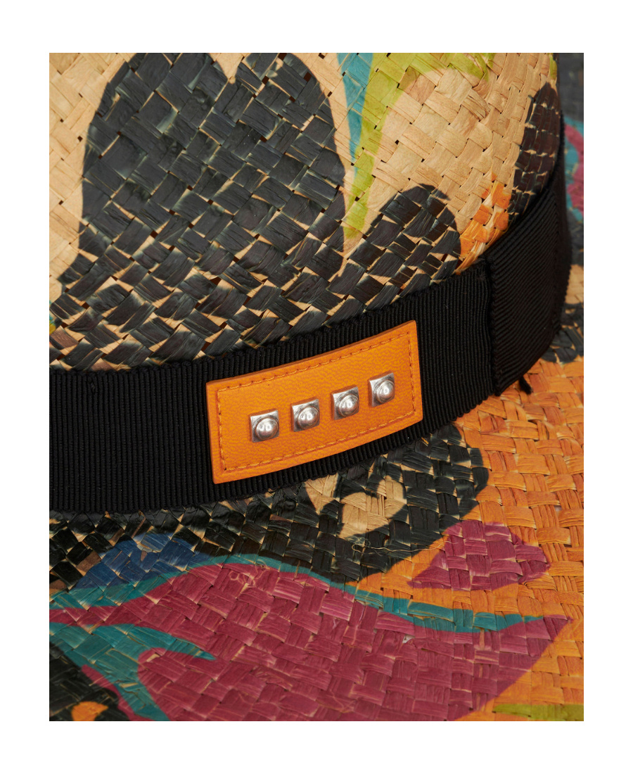 Etro Graphic-print Straw Sun Hat In Brown