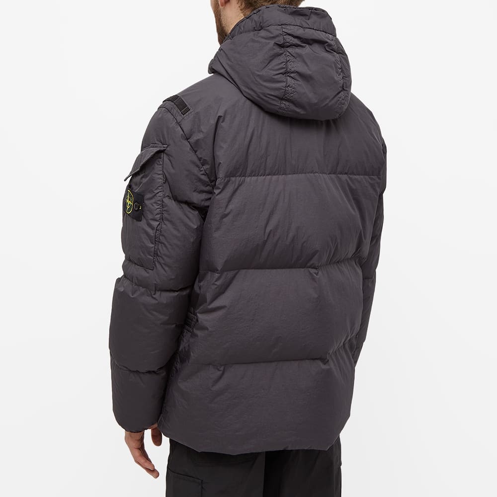 Stone Island Zipper Down Jacket In Gray