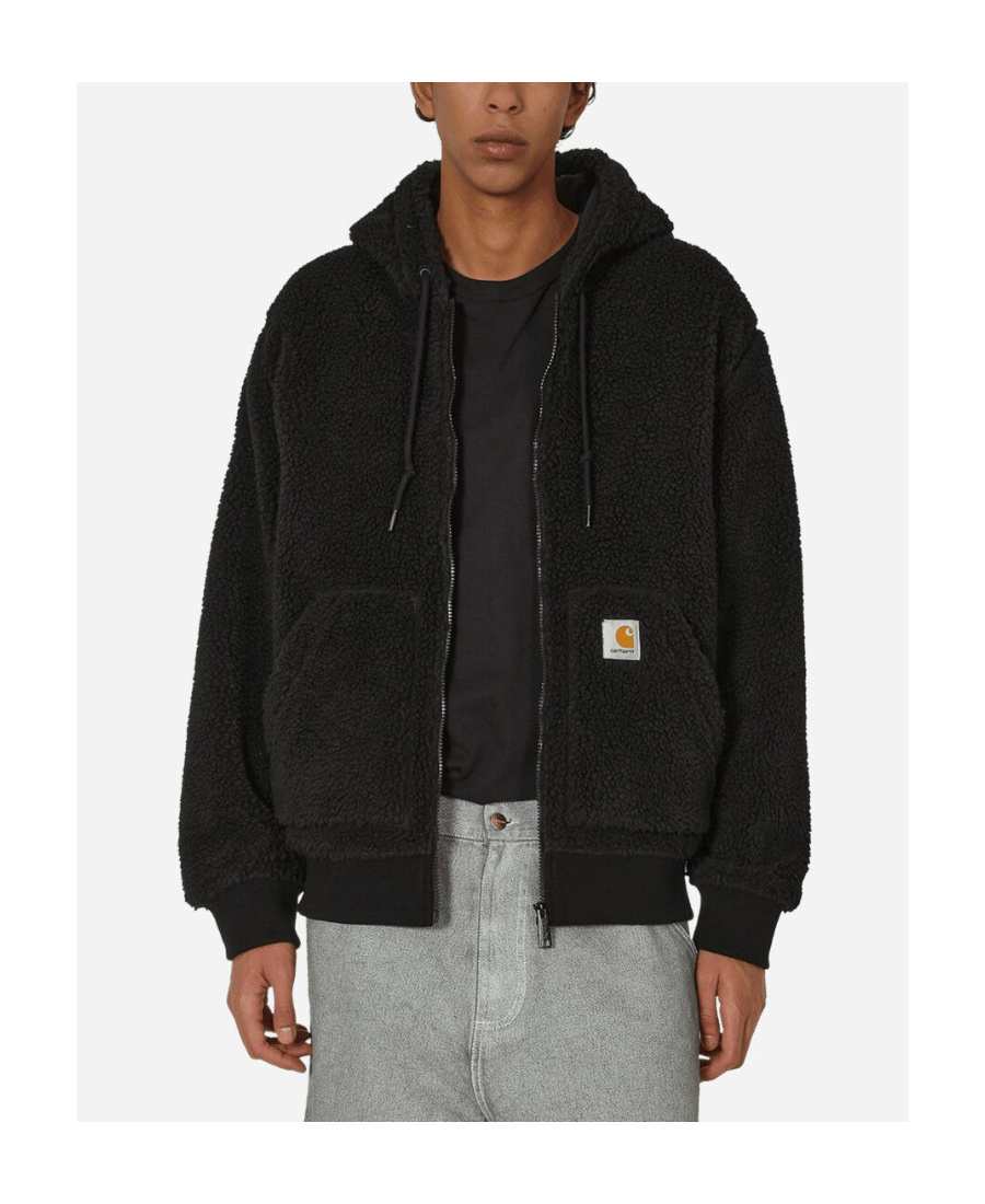 Carhartt Wip Active Liner Fleece Drawstring Hooded Jacket In Black
