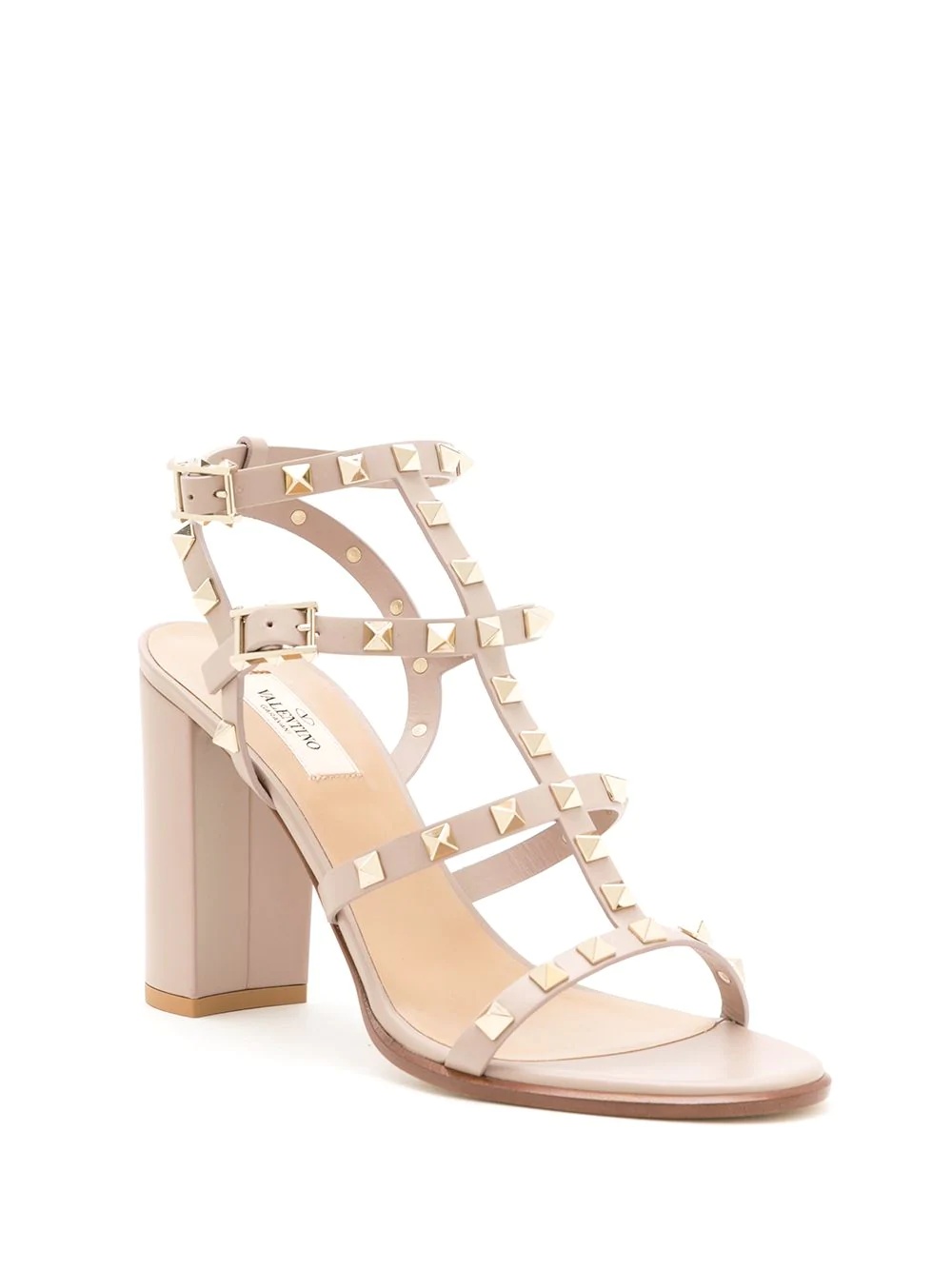 Valentino Rockstud-embellished Sandals In Nude