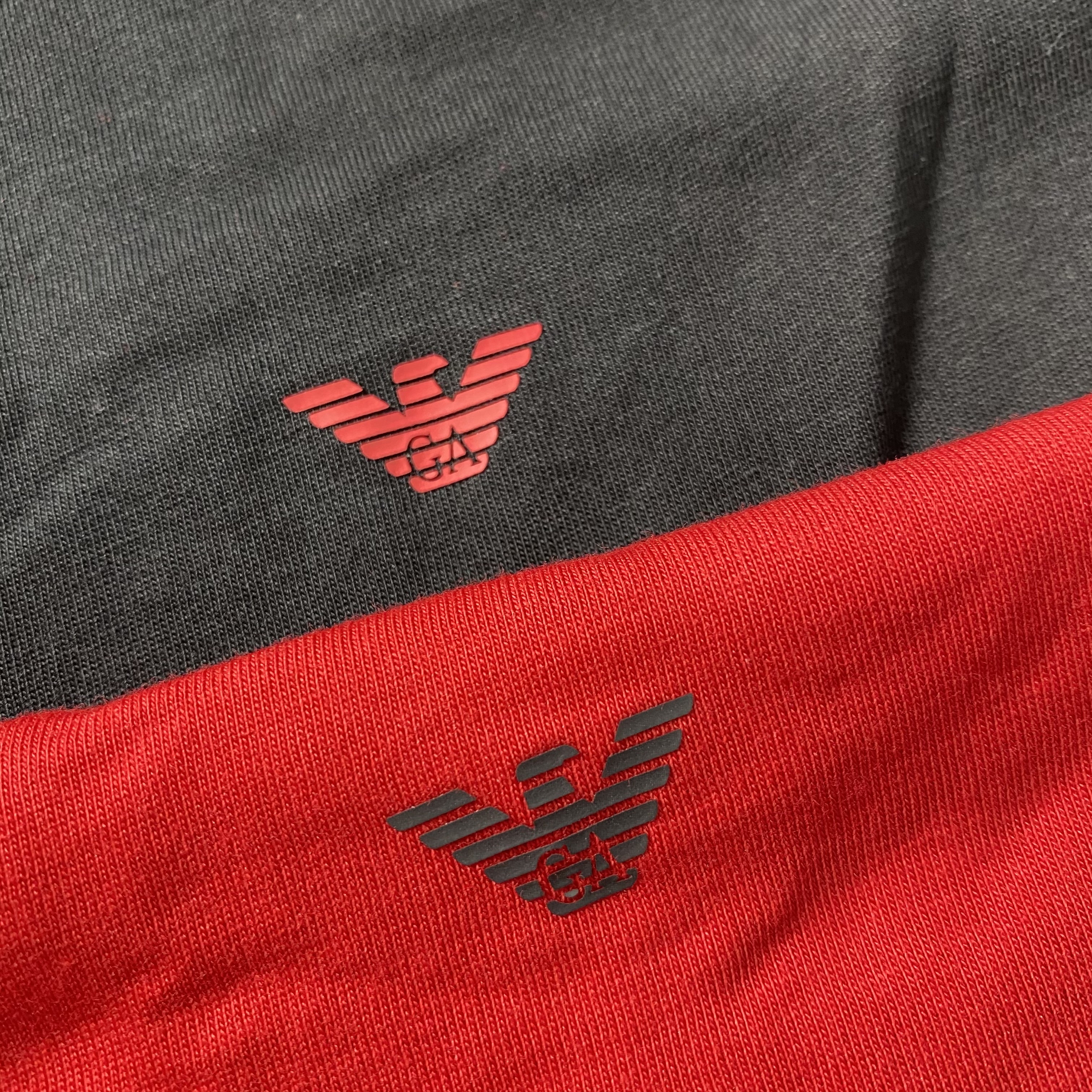 Ea7 Logo Details Two T-shirts In Red