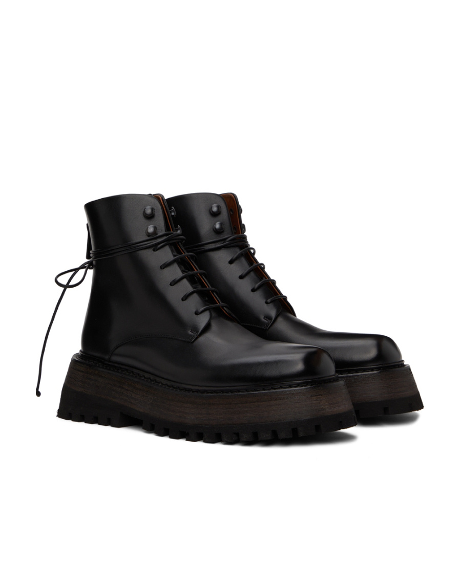 Marsèll Round-headed Logo Boots In Black