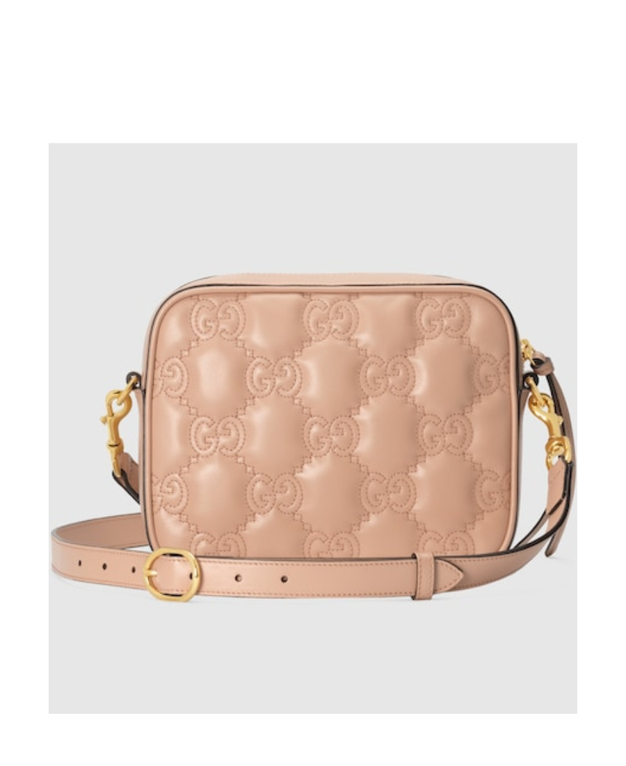 Gucci Small Gg Matelassé Shoulder Bag In Nude