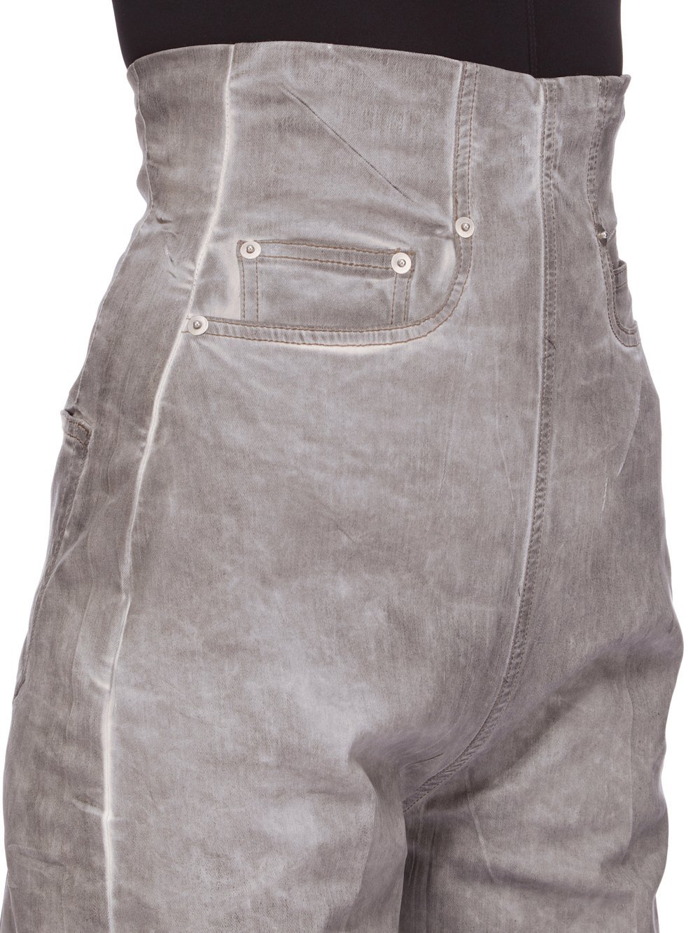 Rick Owens Drkshdw Pearl Foil Stretch Jeans In Gray
