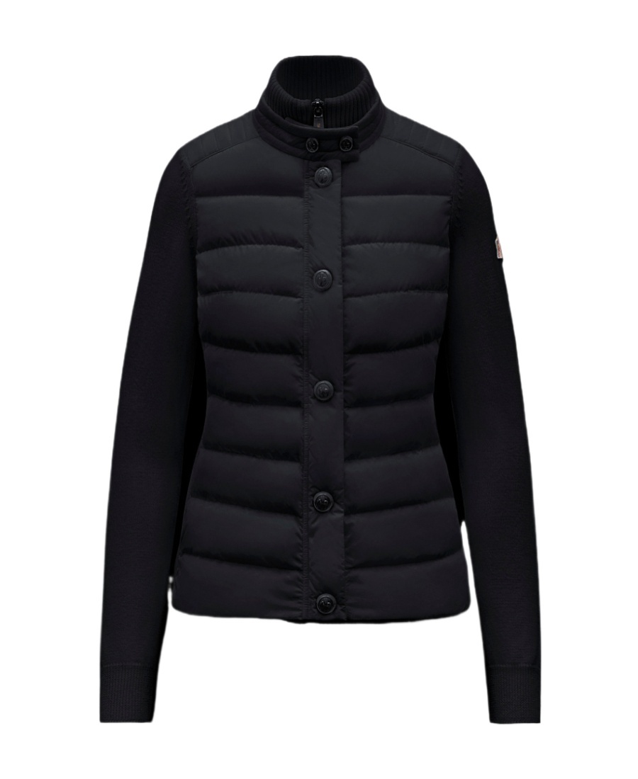 Moncler Logo-patch Padded-panel Jacket In Black