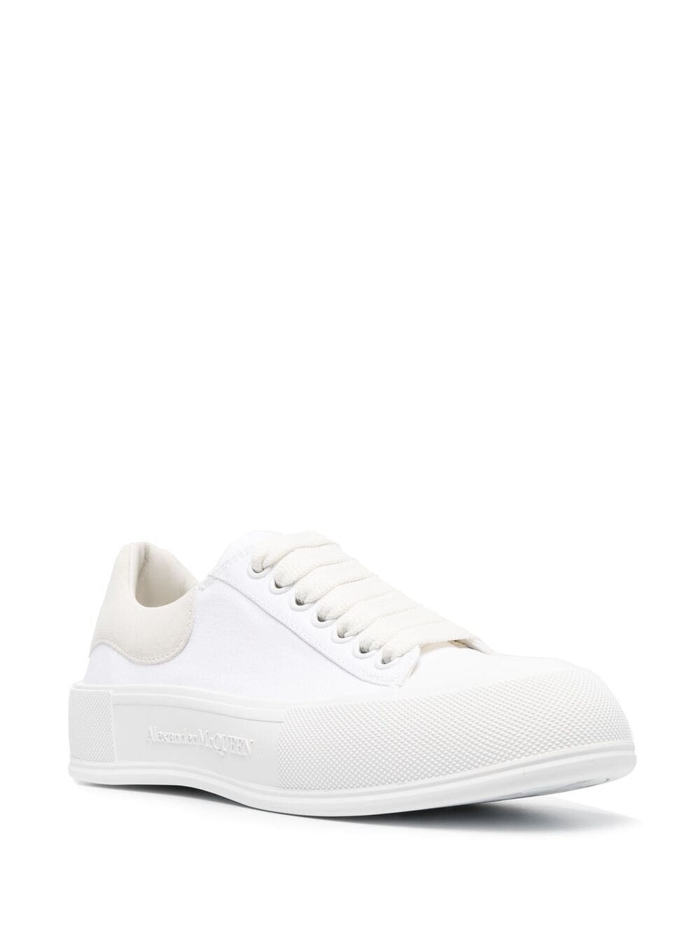 Alexander Mcqueen Deck Plimsoll Lace-up Sneakers In White