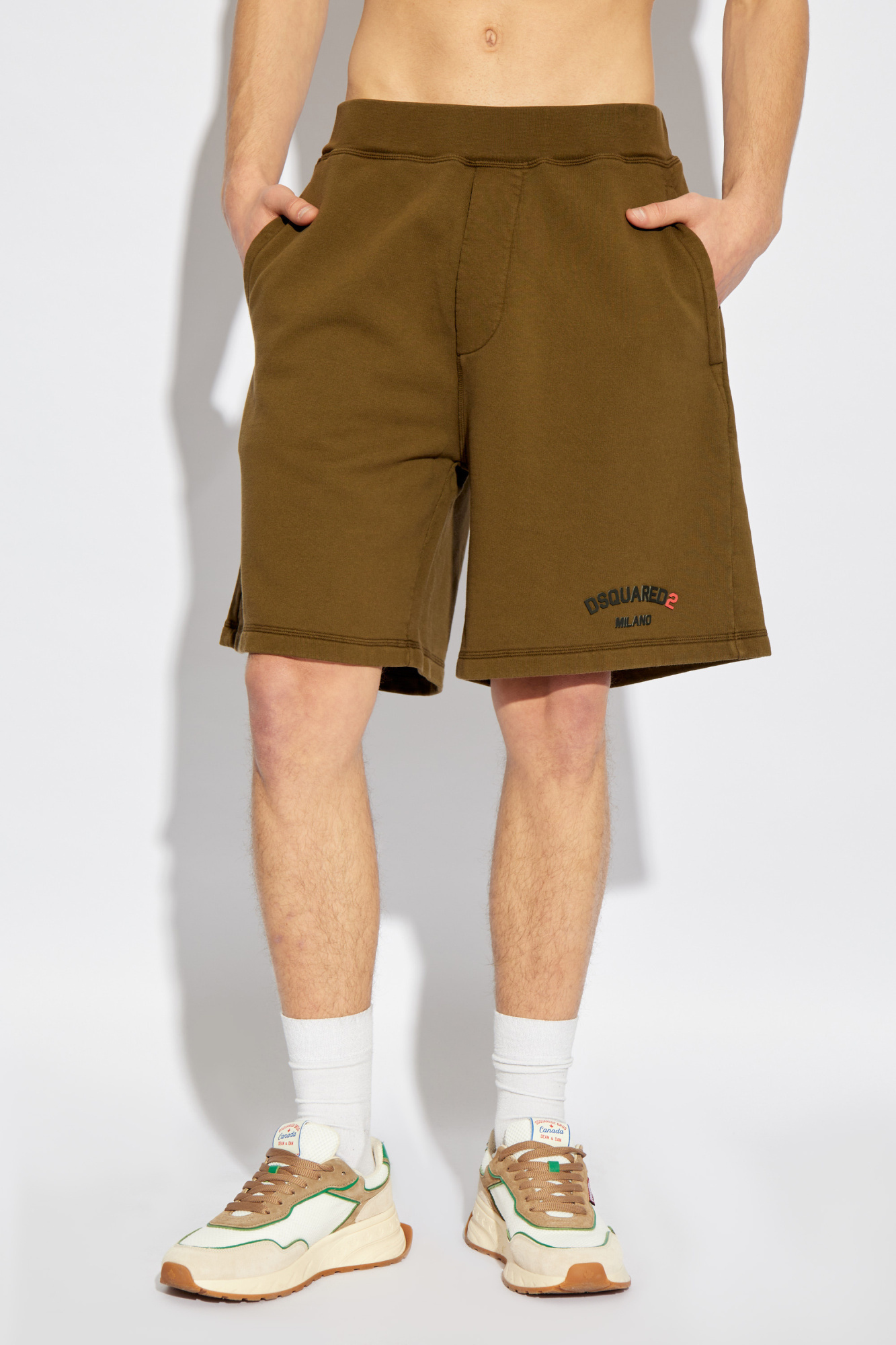 Dsquared2 Logo Shorts In Brown