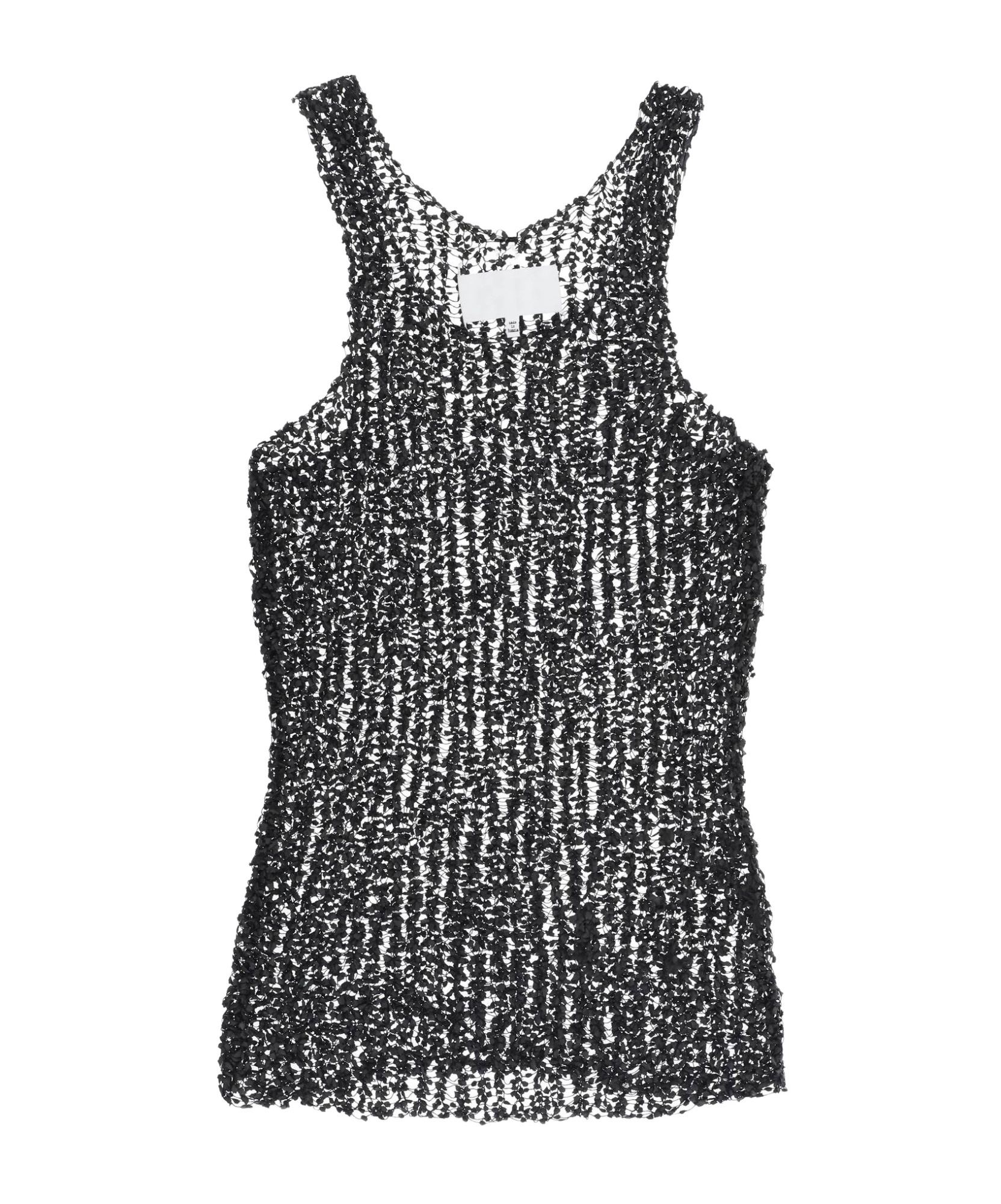 Maison Margiela Sheer Open Tank Top In Black