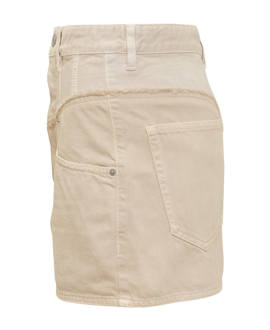 Isabel Marant Spliced Denim Skirt In Nude