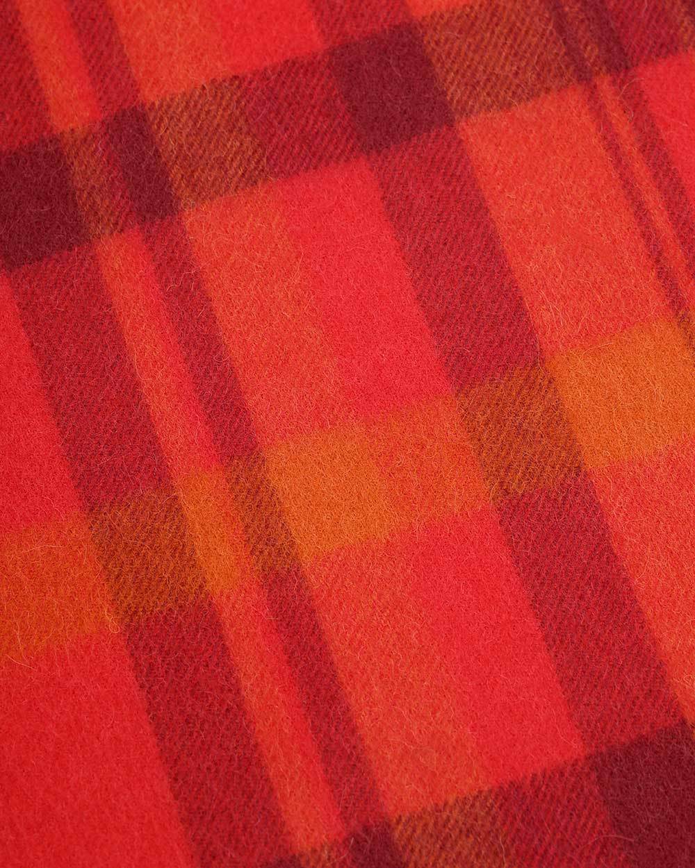 Weekend Max Mara Checkered Fringed Scarf In Red
