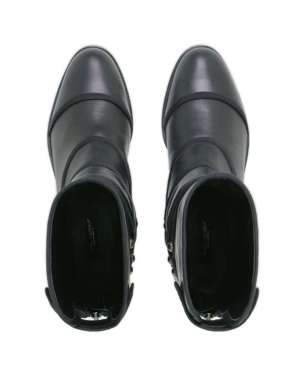 Dolce & Gabbana Zipper Details And Ankle Boots In Black