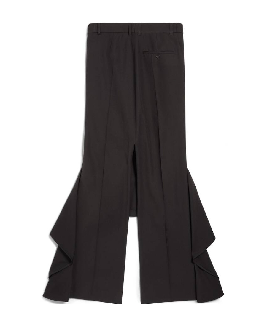 Balenciaga Deconstructed Godet Midi Skirt In Black