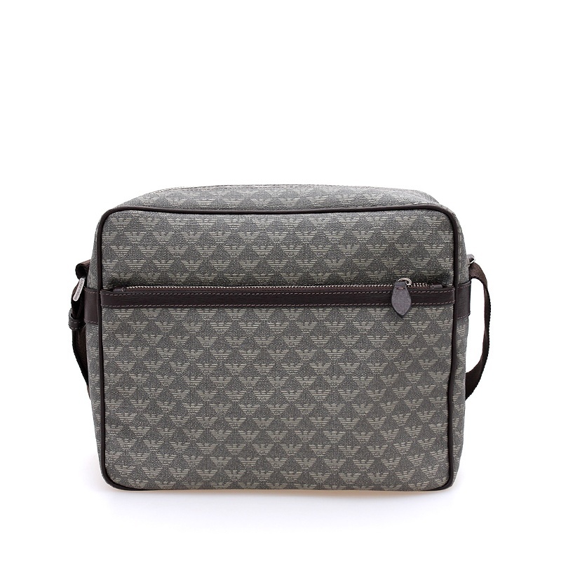 Emporio Armani Logo Details Satchel In Gray