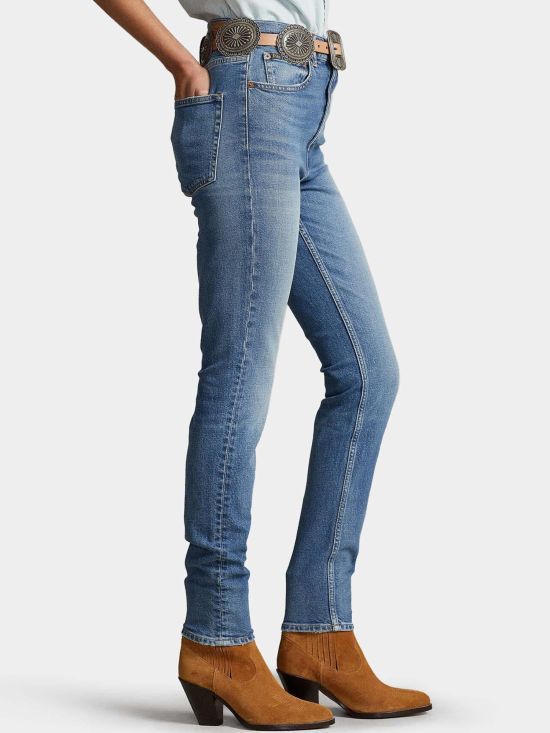 Polo Ralph Lauren Logo Patch Straight-leg Denim Jeans In Blue