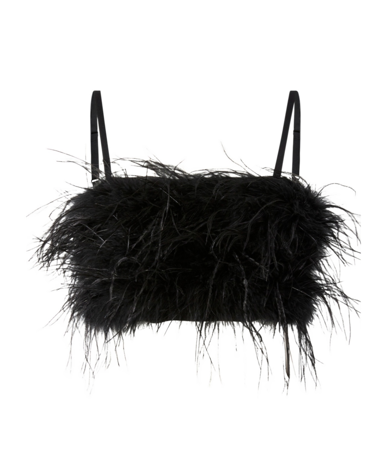 Pinko Feather-embellished Top In Black
