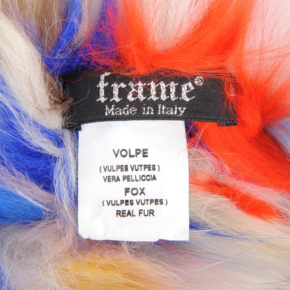 Frame Fox Fur Scarf In Multicolor