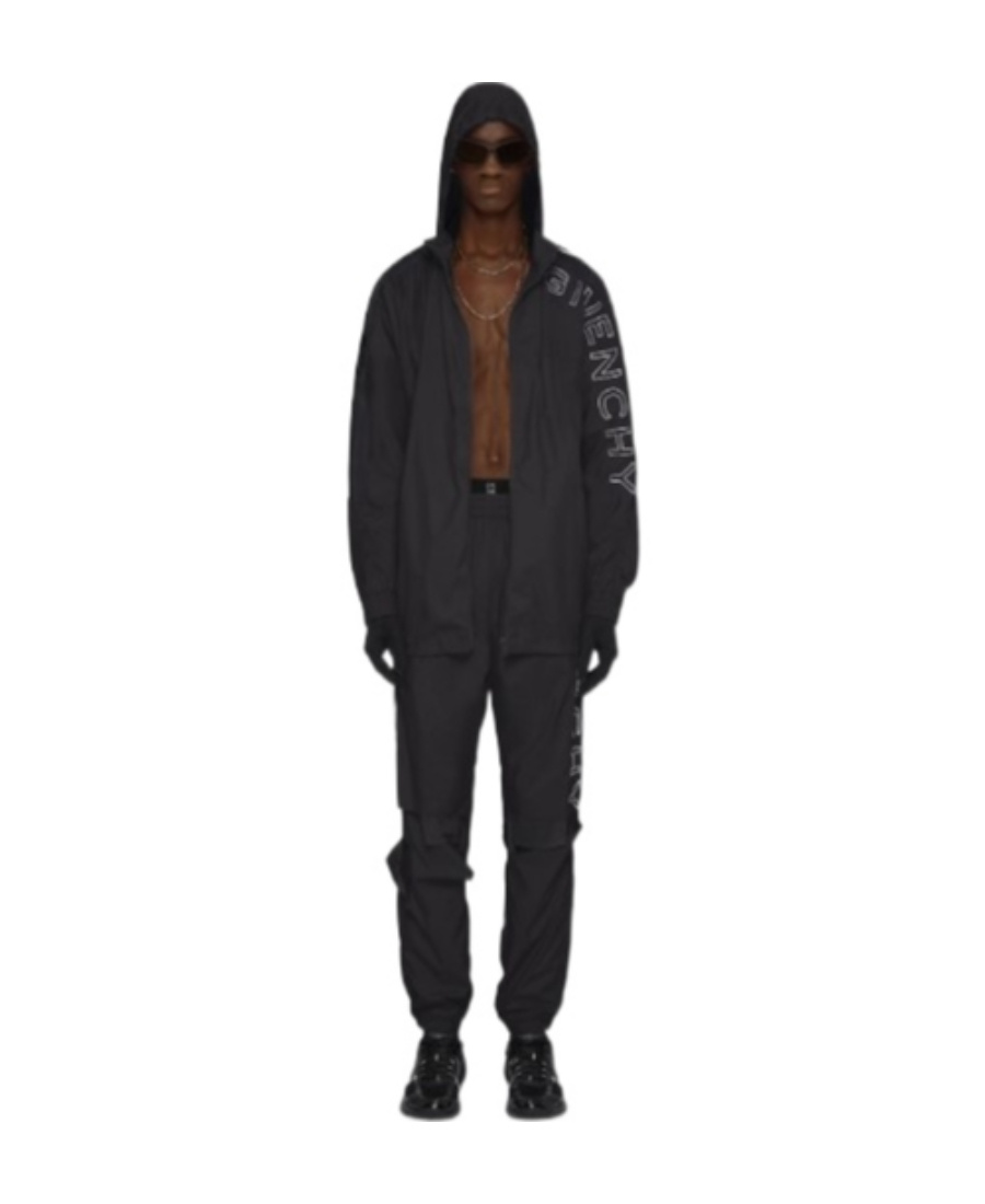 Givenchy Long-sleeve Logo-print Jacket In Black