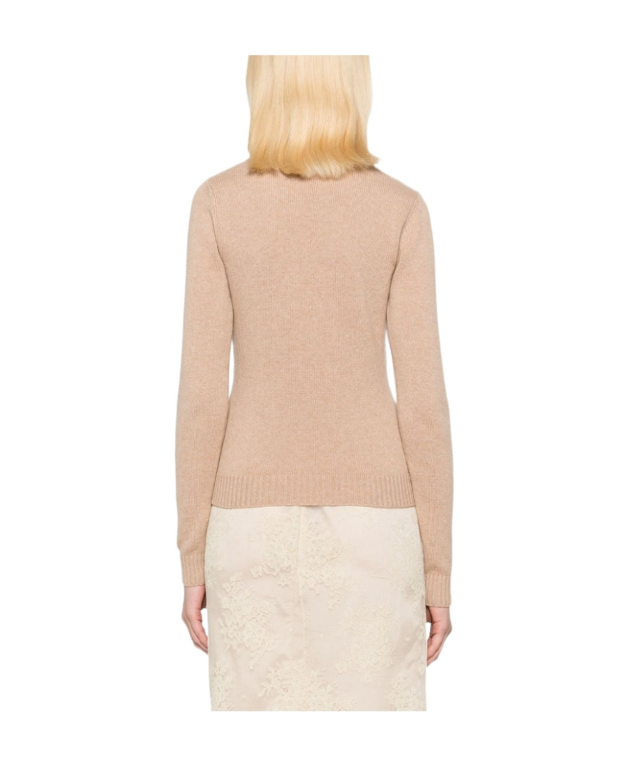 N°21 U-neck Laminated Sweater In Nude