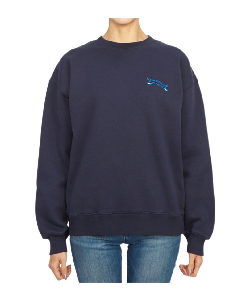 MAISON KITSUNÉ LOGO-EMBROIDERED COTTON SWEATSHIRT