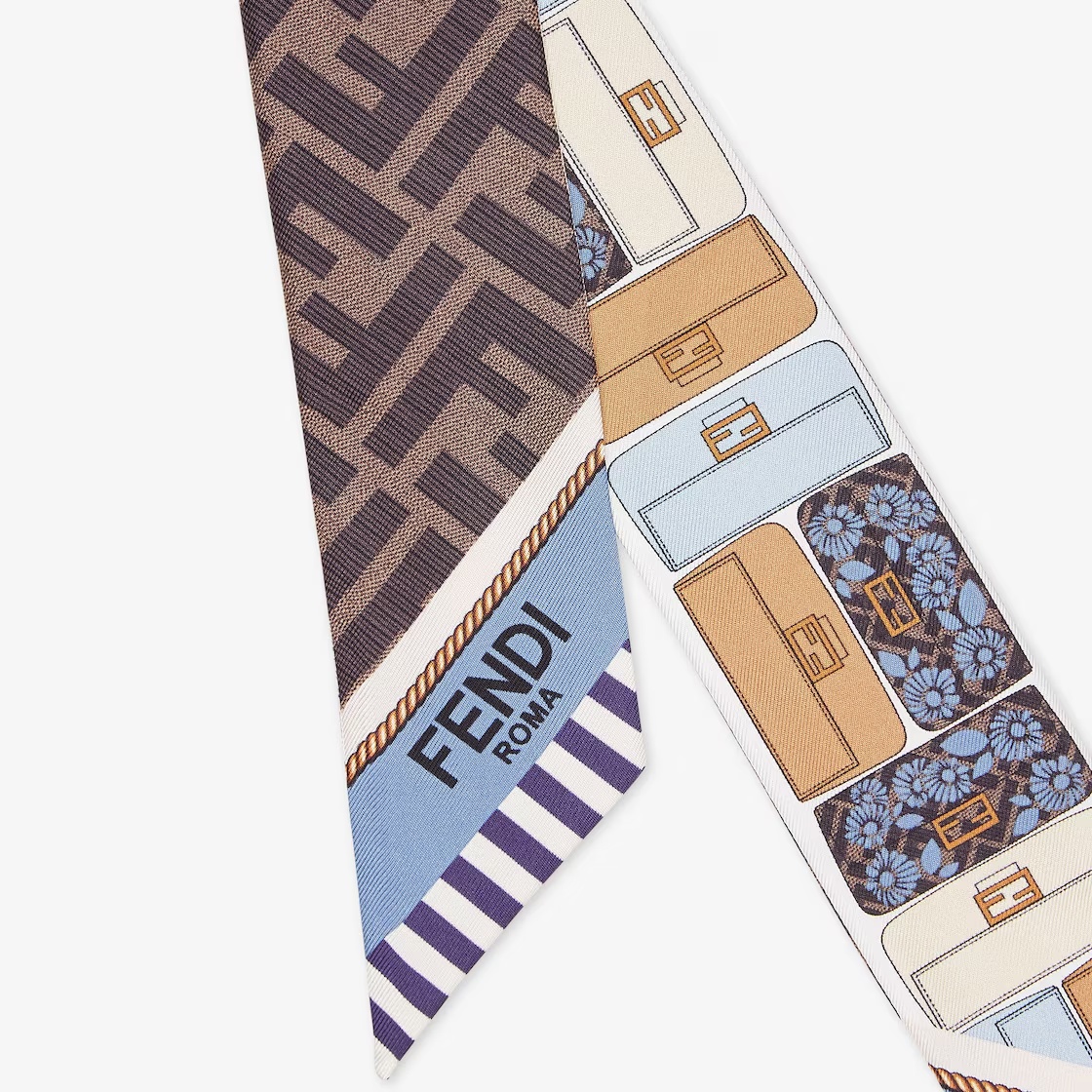 Fendi Double-sided Printed Silk Scarf In Color Matching