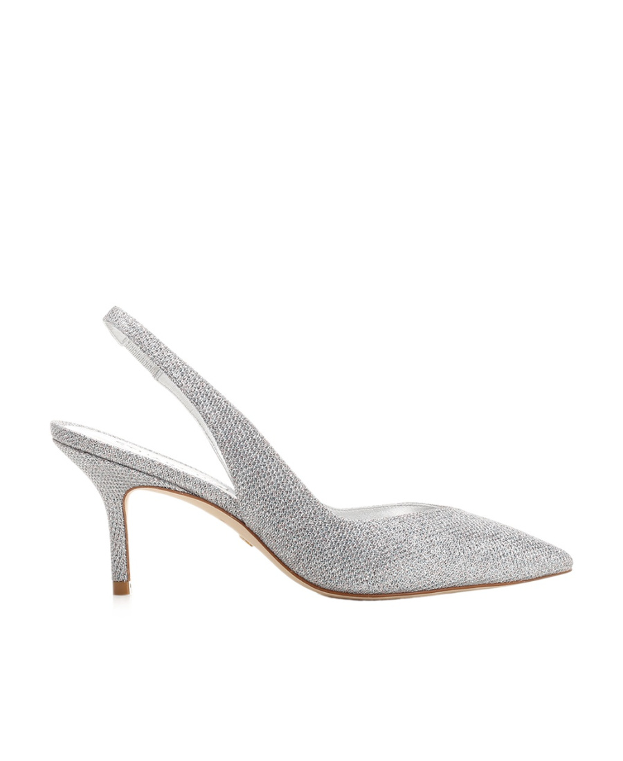 Stuart Weitzman Eva 75 Slingback Pumps In Silver