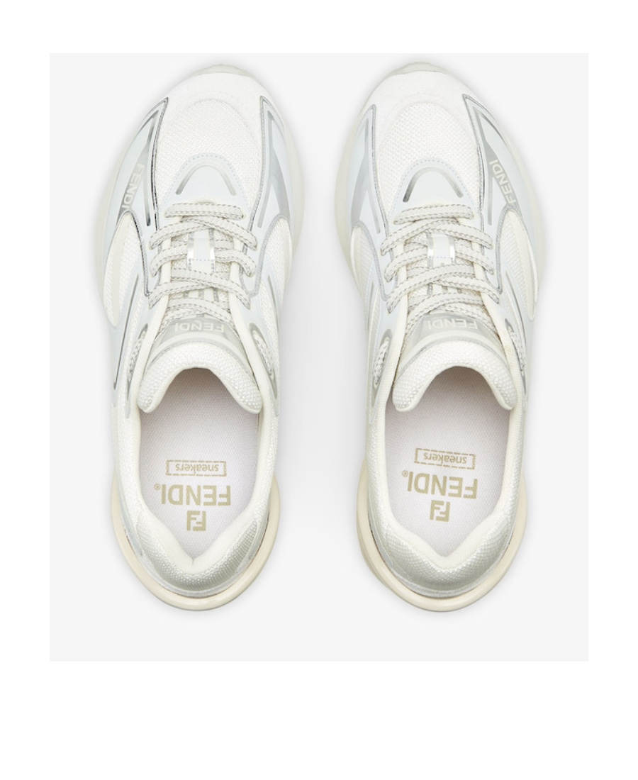 Fendi First 1 Panelled Sneakers In White