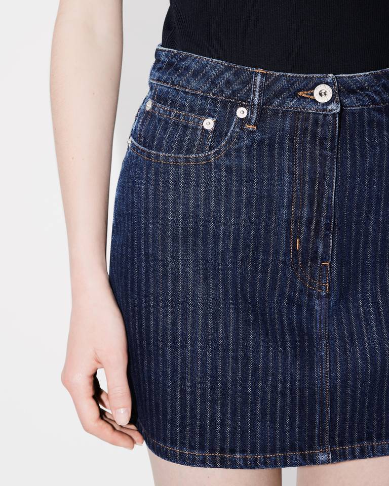 Kenzo Striped Mini Skirt In Blue