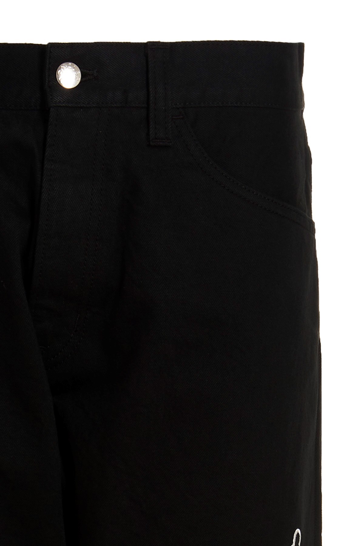 Moncler Micro-standard Denim Casual Pants In Black