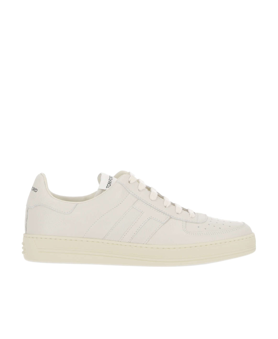 Tom Ford Round Head Lacing Low-cut Casual Sneakers In White
