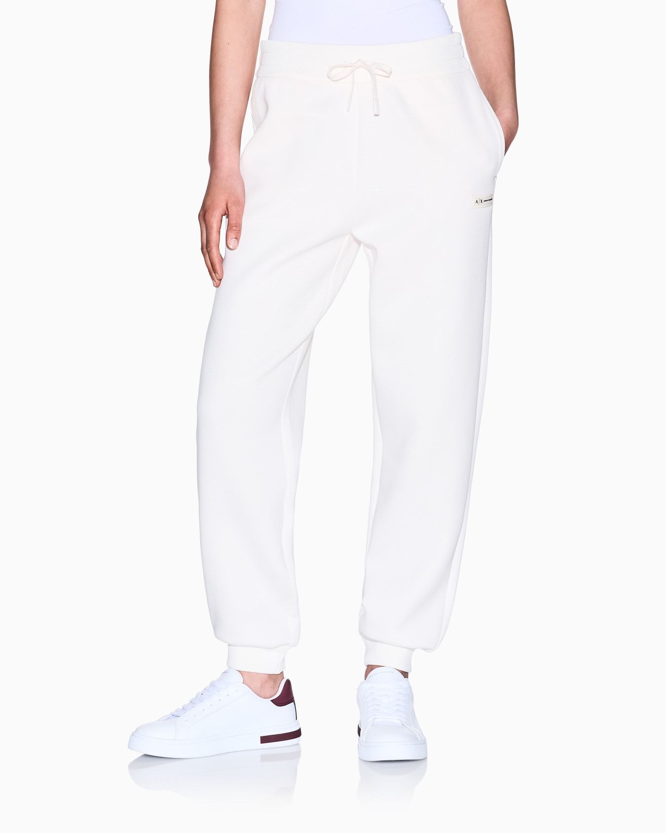 Armani Exchange Drawstring Sweatpants In White