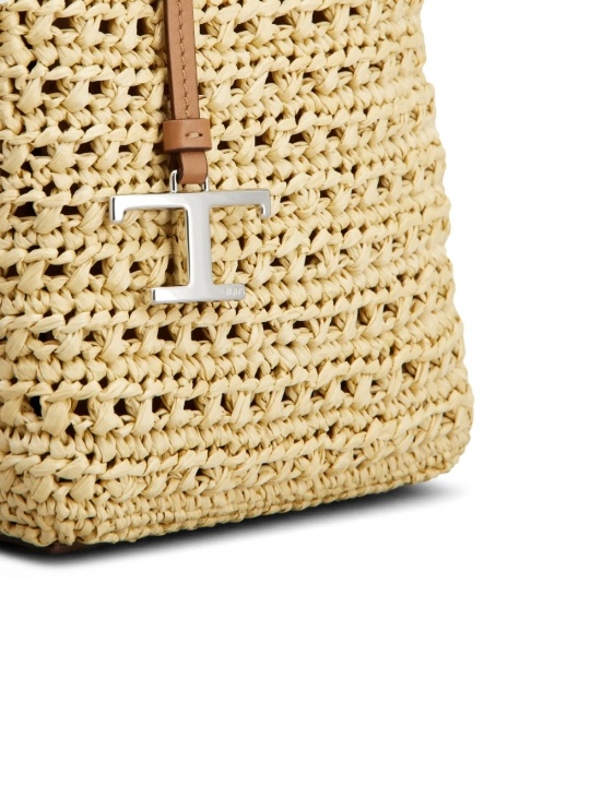 Tod's Micro Woven Basket Bag In Nude