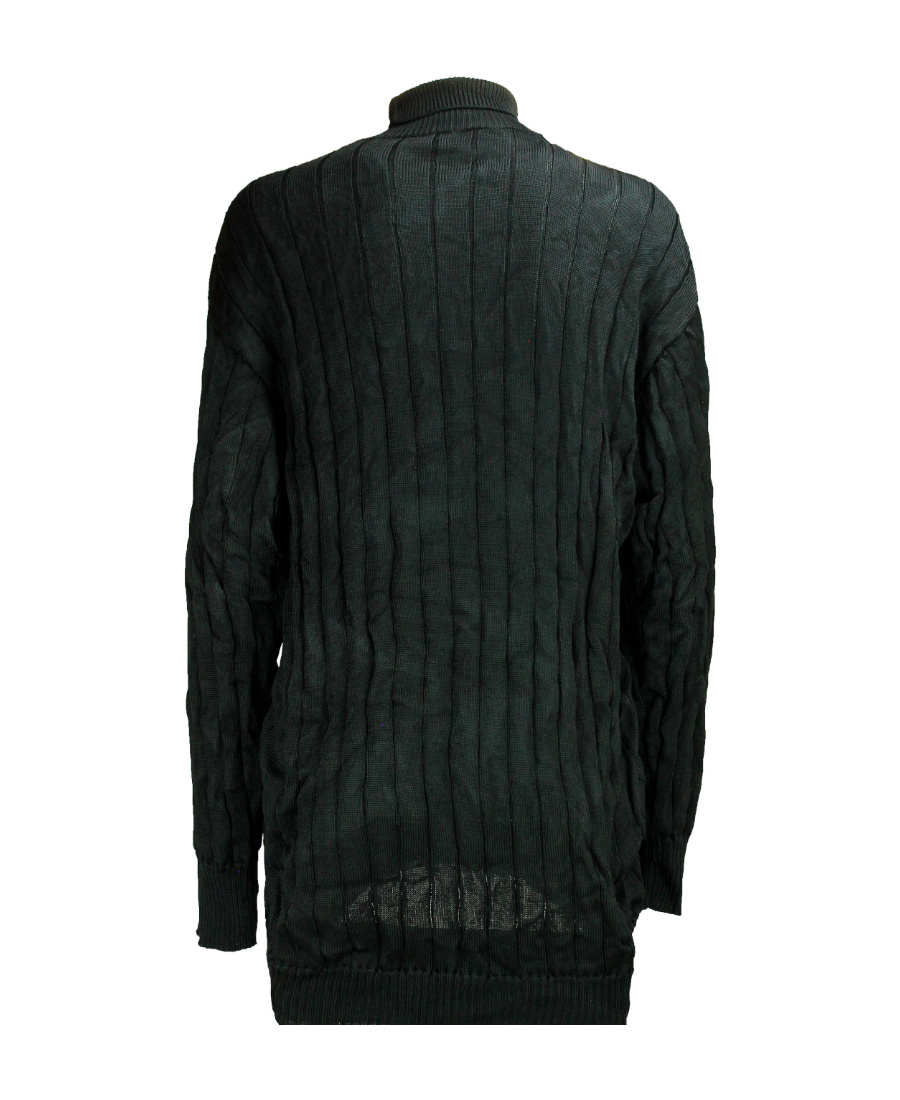 Balenciaga Creased Turtleneck Knit Jumper In Black