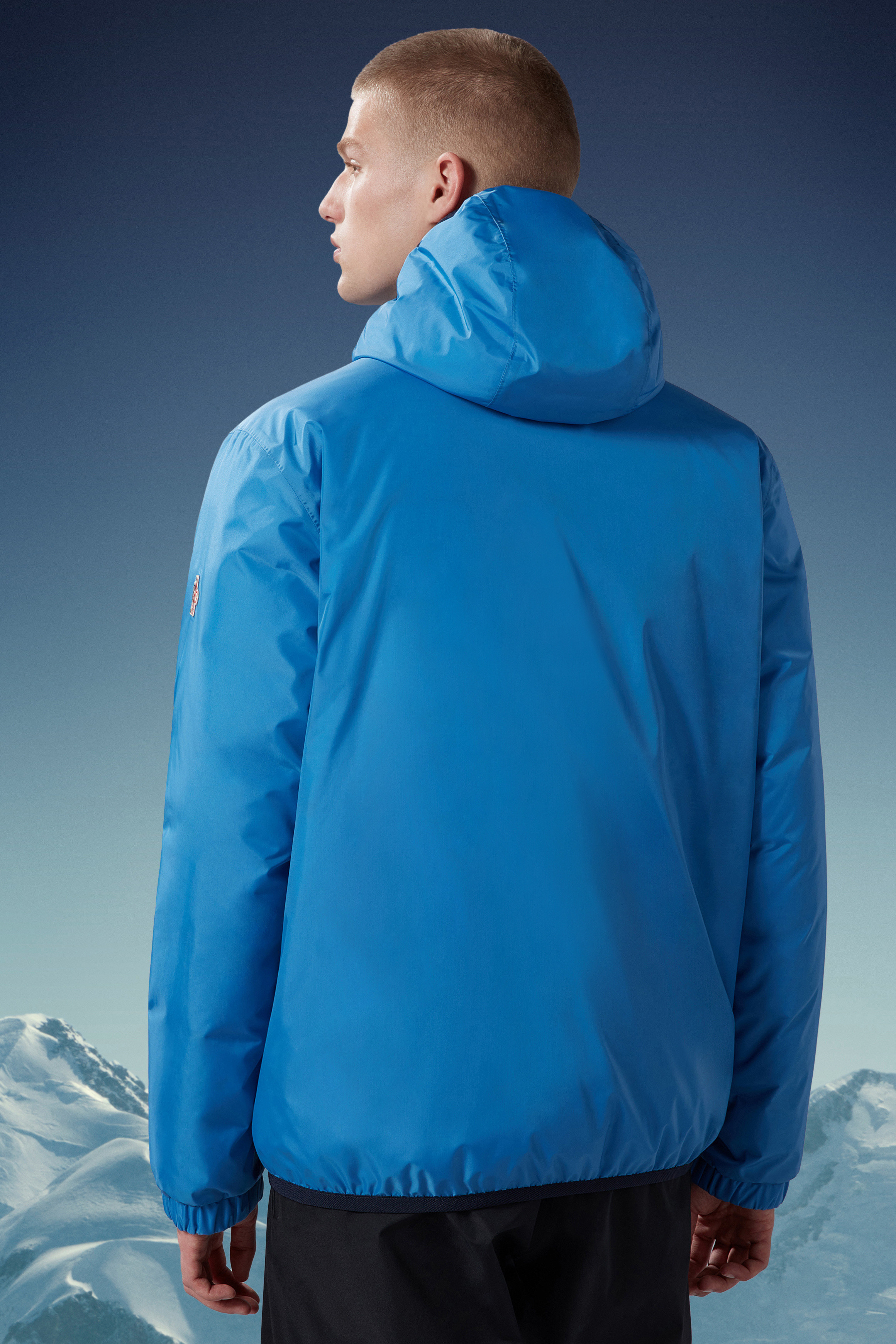 Moncler Rosiere Reversible Down Jacket In Blue