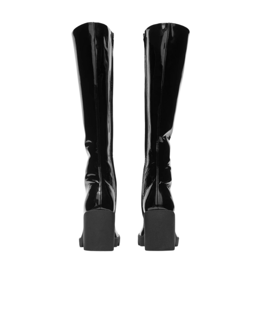 Burberry 65mm Patent Leather Boots In Black
