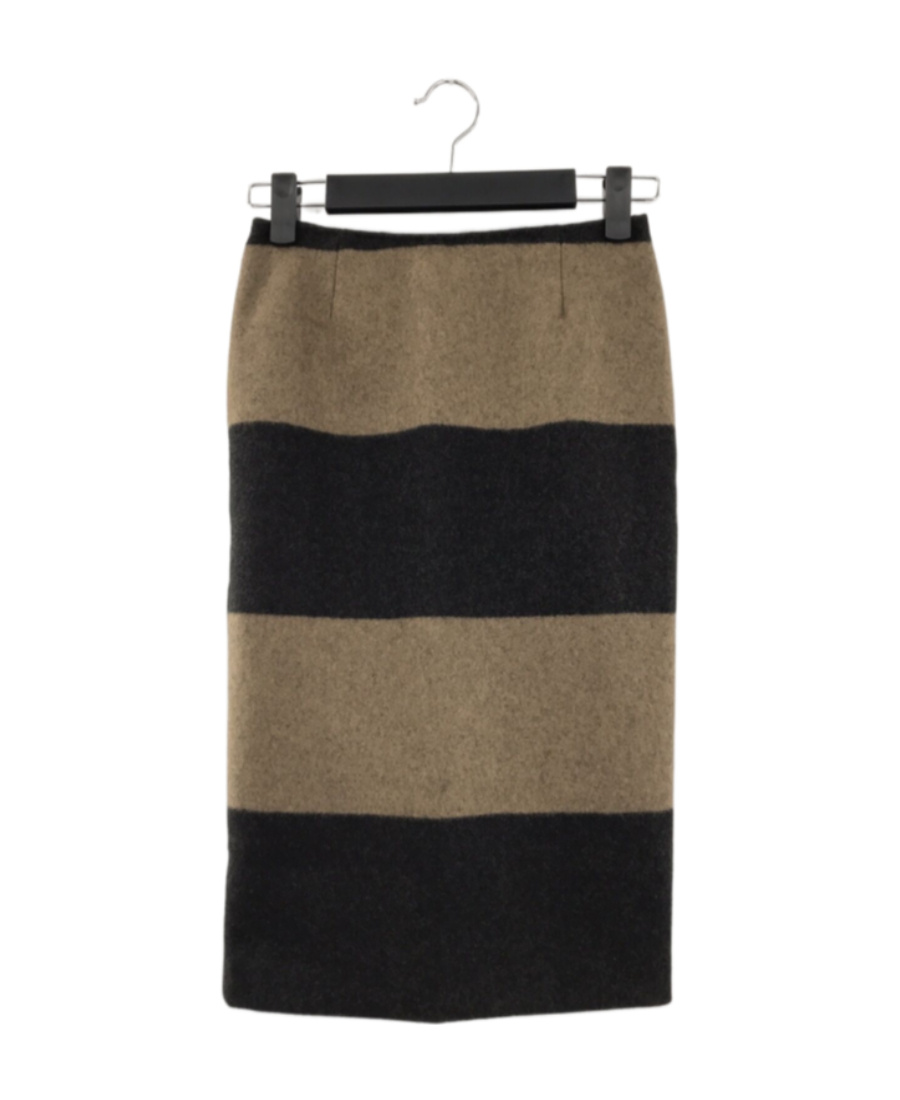 Max Mara Striped Skirt In Black