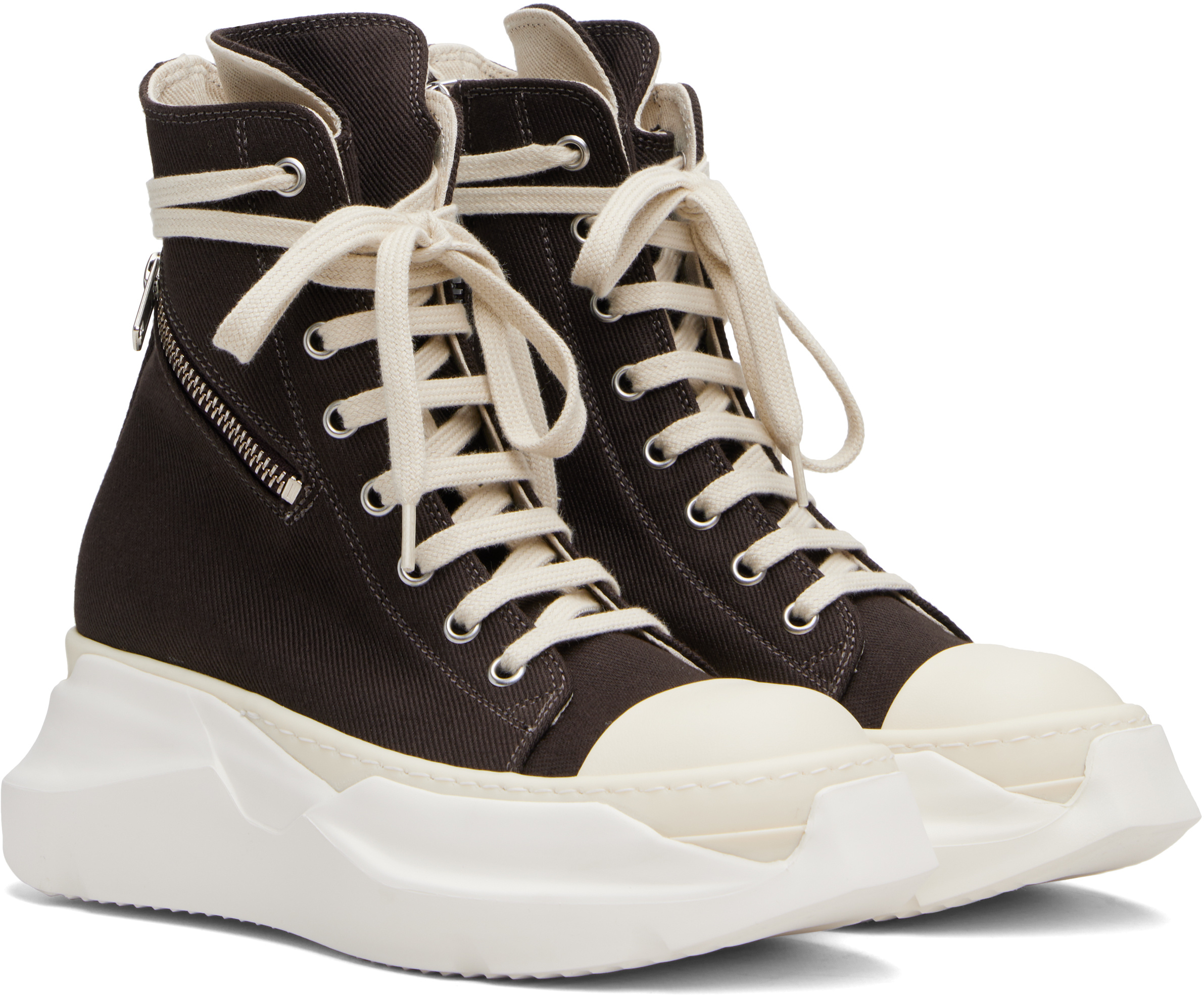 Rick Owens Drkshdw Concordians Cargo Abstract Sneaks High-top Sneaks In Brown