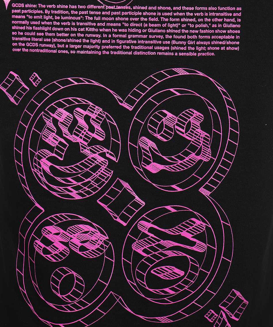 Gcds Graphic-print Cotton T-shirt In Black