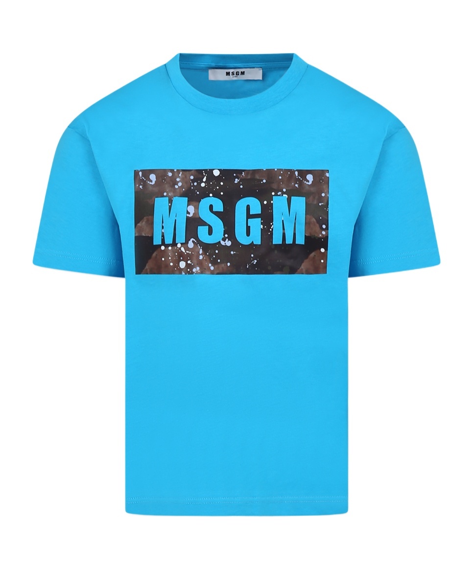 Msgm Short-sleeved T-shirt In Blue