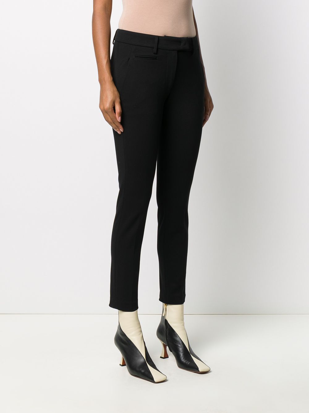Dondup Contrast Four-pocket Slim Trousers In Black