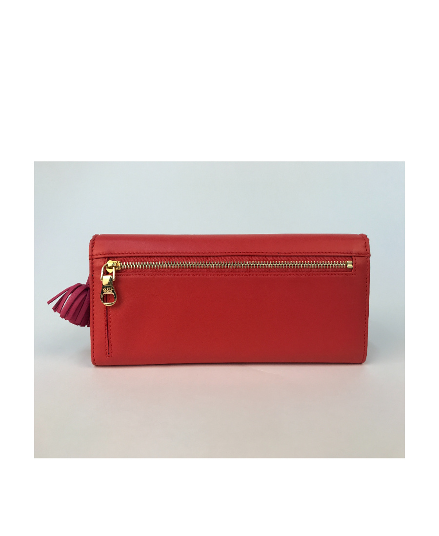 Loewe Zipper Wallet In Red