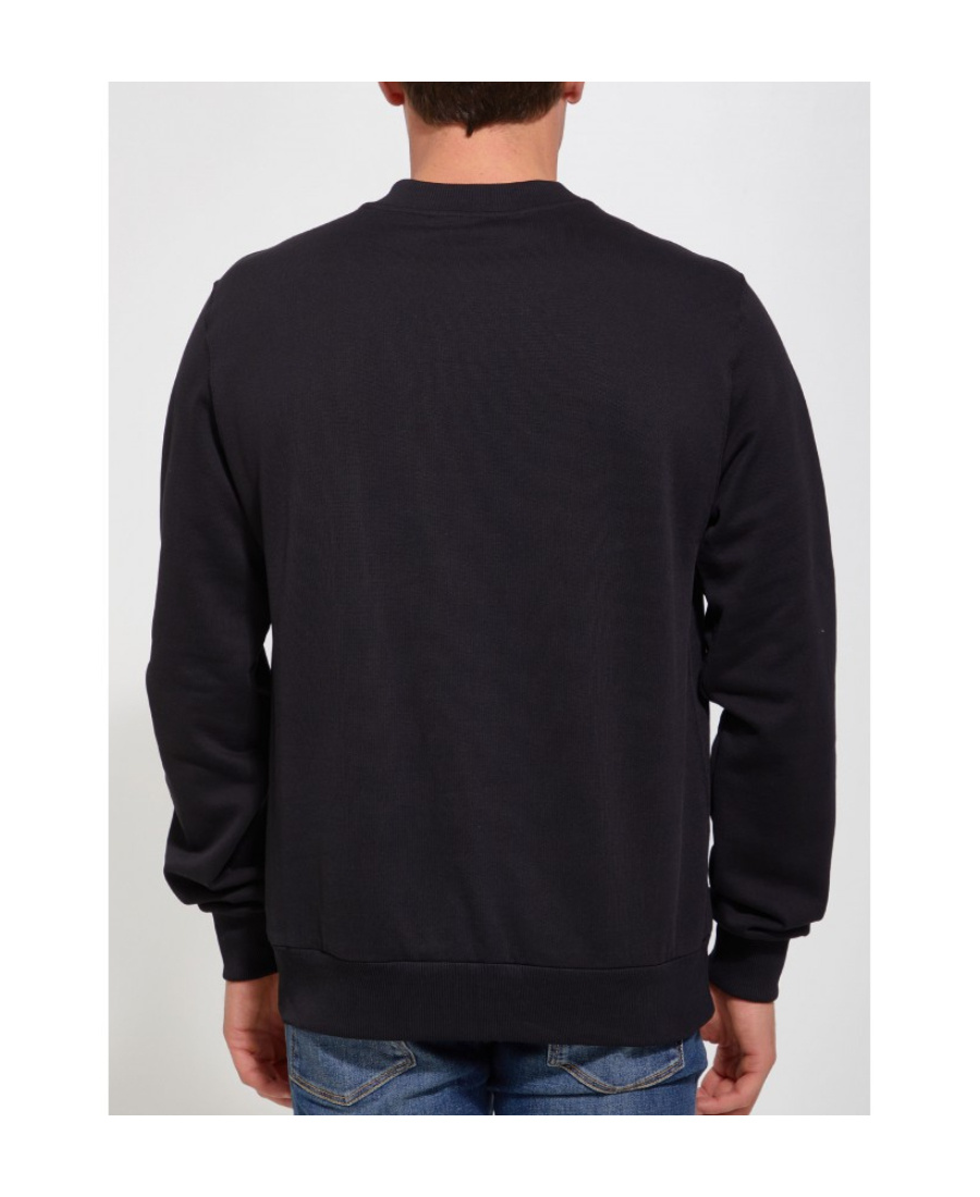 Dolce & Gabbana Logo-embossed Crew-neck Sweatshirt In Black