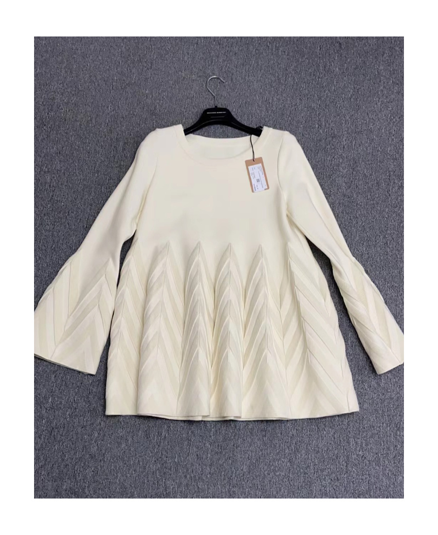 Alaïa Logo Wool Long-sleeved Dress In White