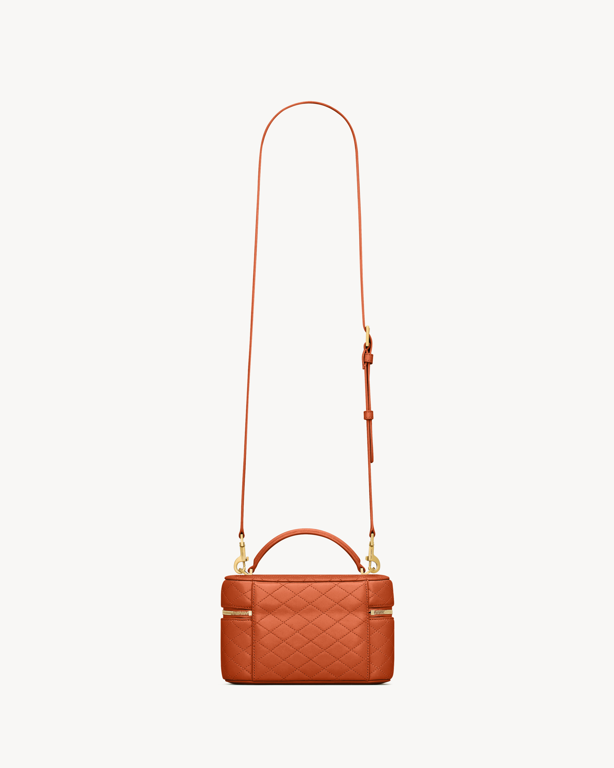 Saint Laurent Gaby Vanity Bag In Lambskin In Brown