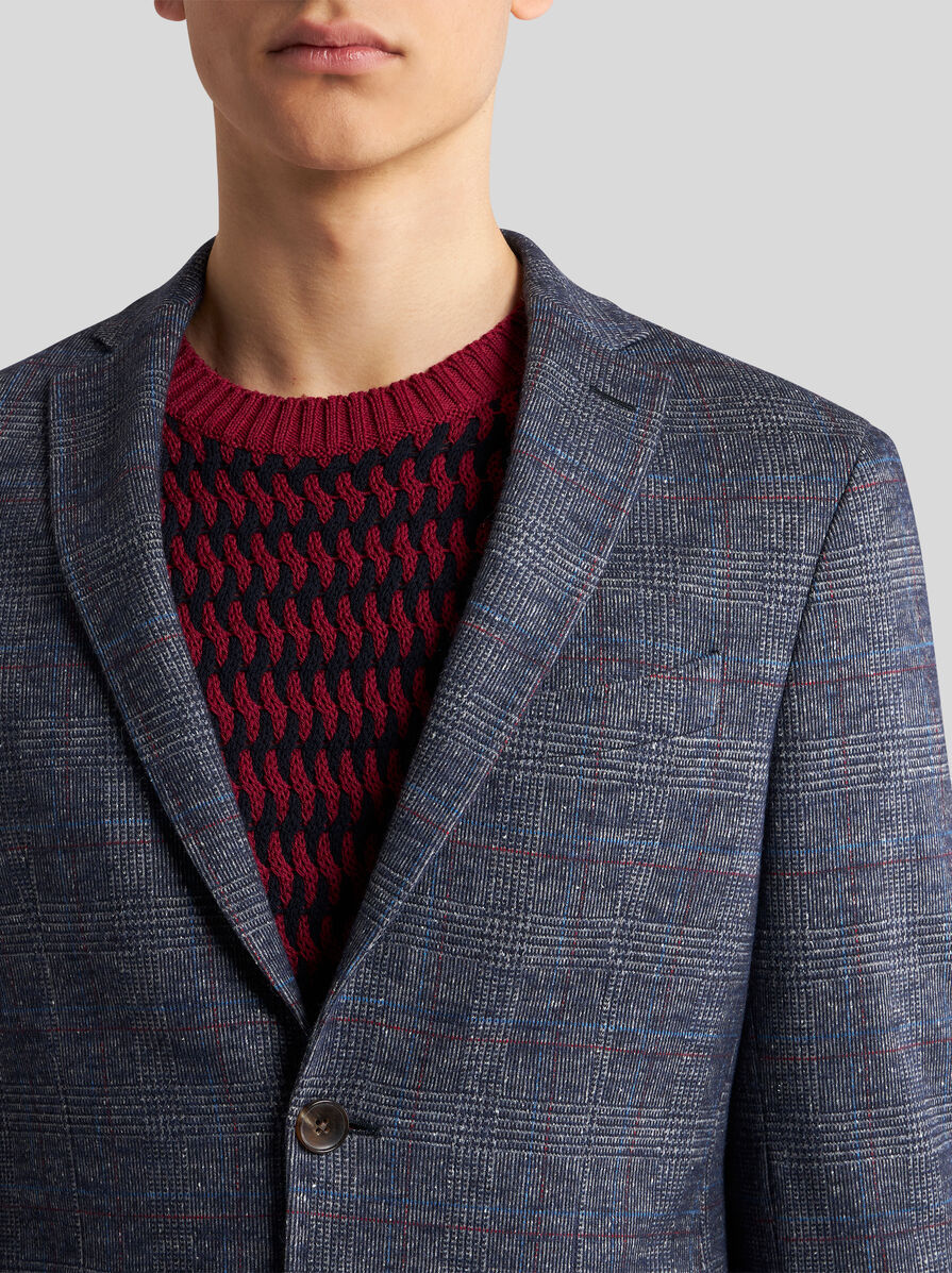 Etro Single-breasted Checked Blazer In Black