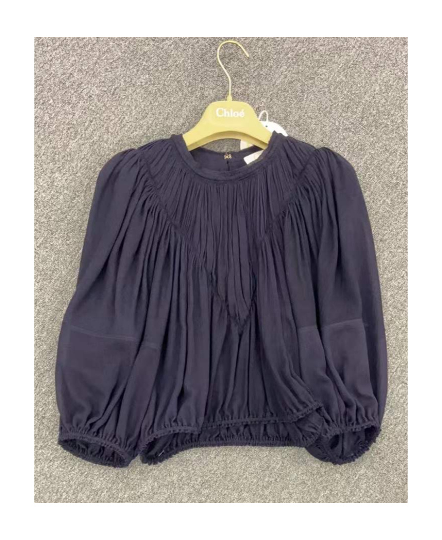 Chloé Long-sleeved Pleated Blouse In Black