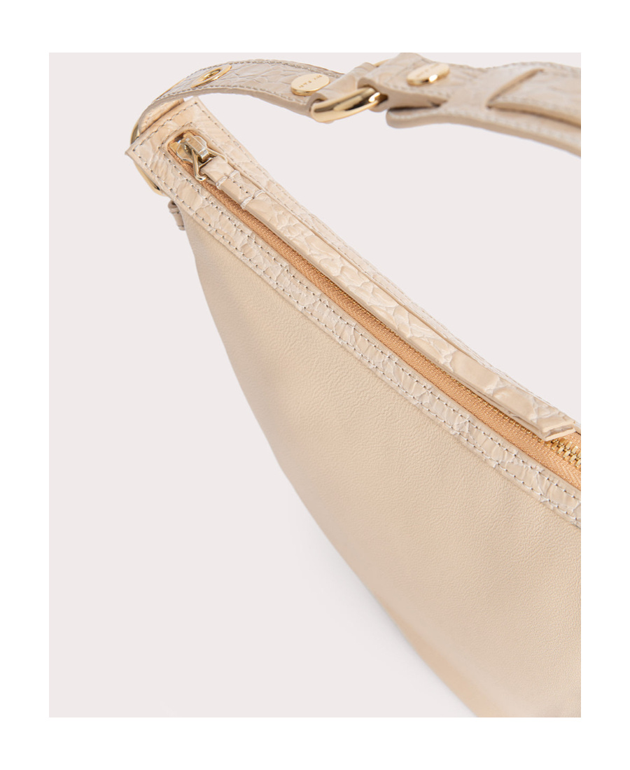 By Far Cream Leather 22 Cm Gib Shoulder Handbag In Nude