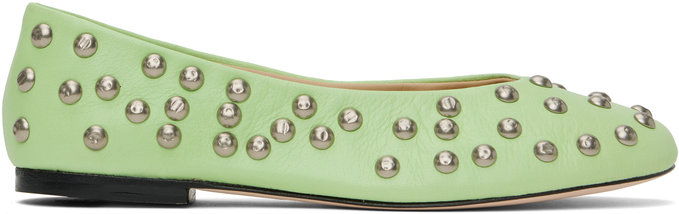 Gimaguas Stud-embellished Ballet Flats In Green