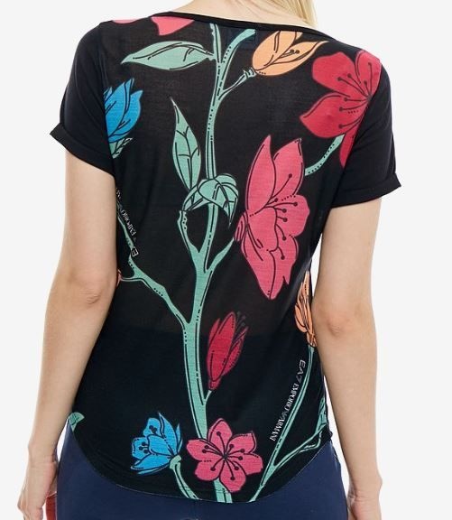 Ea7 Logo Short-sleeved T-shirt In Black
