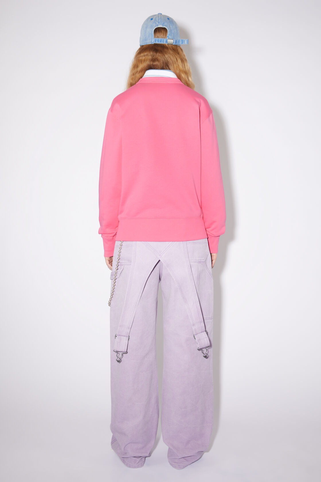 Acne Studios Logo-patch Cotton Sweatshirt In Pink