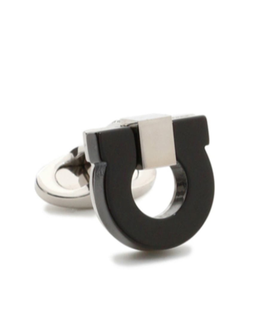 Ferragamo Gancio Cufflinks In Black